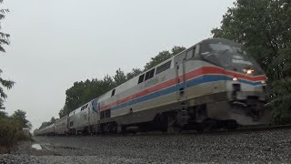 Low Angle View – 79MPH Amtrak P048 Lake Shore Limited – Heritage P42DC 130 amp 107 – Madison OH [upl. by Pollie87]