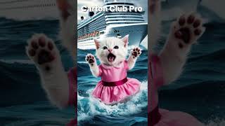 Heroic Dad Cat Rescues Kitten from the Sea car cats shorts shortvideo viralshort ai funny [upl. by Thury]