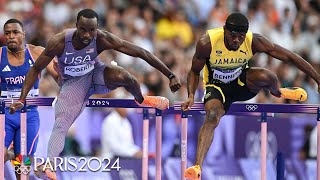 Daniel Roberts races his way into 110m hurdle final alongside Bennett  Paris Olympics  NBC Sports [upl. by Neeloj613]