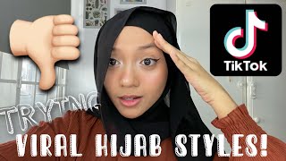 Trying VIRAL Tiktok Hijab StylesTutorials [upl. by Jackson437]