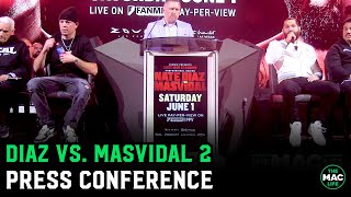 Nate Diaz vs Jorge Masvidal 2 Press Conference Full [upl. by Yllas94]