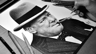 Drawing Winston Churchill  Graphite [upl. by Norris]