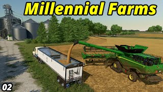 🟡 MILLENNIAL FARMS 02  New Series new Equipment amp a BONUS  FS22 [upl. by Yot]