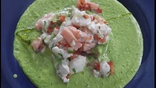 Frisches ERBSENPÜREE mit CEVICHE Lachs amp Kabeljau [upl. by Ylrebme159]