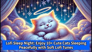 Lofi Sleep Night Enjoy 10 Cute Cats Sleeping Peacefully with Soft Lofi Tunes [upl. by Erasme]