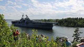 USS Kearsarge LHD3 passing Oxdjupet Stockholm June 5 2022 [upl. by Namlaz]