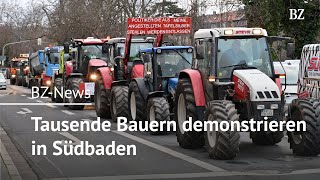 Tausende Bauern demonstrieren in Südbaden [upl. by Gwyn]