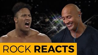 The Rock Reacts to His First WWE Match 20 YEARS OF THE ROCK [upl. by Aniles]