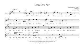 Long Long Ago  Violin Sheet Music [upl. by Dewain174]