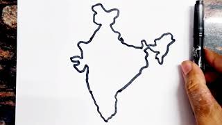 How to draw India Map drawing [upl. by Shutz742]