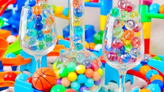 Marble toasting champagne glasses being poured Marble Run Race ASMR [upl. by Ezri]