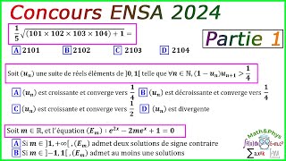 Concours ENSA  Préparation Concours ENSA  Concours ENSA 2024  Partie 1 [upl. by Ecyned]