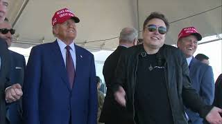 RAW Presidentelect Donald Trump Elon Musk crew watch SpaceX launch rocket in Texas [upl. by Lorianna]