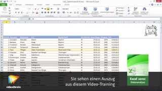 Excel 2010 Datenanalyse Tutorial Nach Farben sortieren video2braincom [upl. by Carlson]