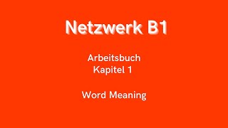 Netzwerk B1  Arbeitsbuch Kapitel 1 [upl. by Aleron]