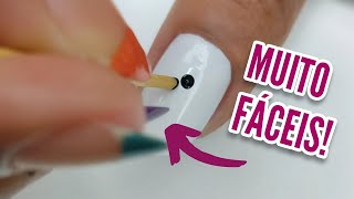 5 modelos de unhas decoradas com PALITO DE DENTE FÁCIL [upl. by Koblas]