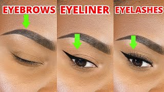 How to do YOUR Eyebrows Eyeliner and Lashes Perfectly [upl. by Derman]