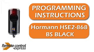 Programming my remote hormann HSE2868 BS BLACK [upl. by Dan]