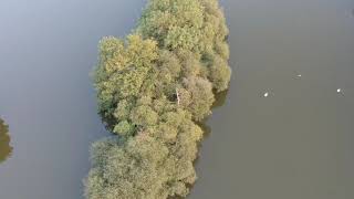 Flying drone over Darenth fishing complex [upl. by Drawde]