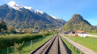 ★ 4K 🇨🇭 Spiez  Zweisimmen cab ride Switzerland 052021 Führerstandsmitfahrt Simmentalbahn [upl. by Dorelia]