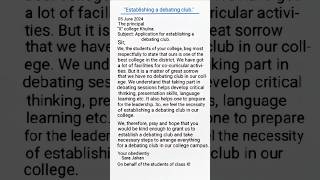 quotApplication for establishing a debating clubquot shorts foryou shortsyoutube [upl. by Tik101]