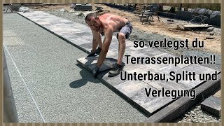 So verlegst du Terrassenplatten 5cm auf Splitt Schritt für Schritt erklärt [upl. by Chancey]