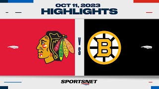 NHL Highlights  Blackhawks vs Bruins  October 11 2023 [upl. by Ettesyl958]