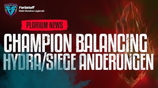 Raid Shadow Legends  Champion Balancing steht an  Hydra und Siege Anpassungen angekündigt [upl. by Relly]