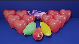 FUN MYLAR BALLOON AND LOTS OF HEART SHAPE BALLOONS BLOWING AND POPPING l SATISFYING VIDEO [upl. by Schwinn]