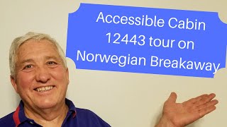 Handicapped Room 12443 on Norwegian Breakaway showing accessible and safety features [upl. by Alyad]