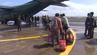 Typhoon Haiyan survivors seek help at airport [upl. by Ailehpo]