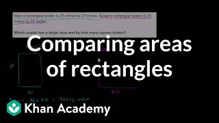 Area and perimeter word problem comparing areas of rectangles  PreAlgebra  Khan Academy [upl. by Adnahs]