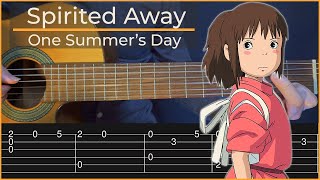 One Summers Day  Spirited Away Simple Guitar Tab [upl. by Lamaj]