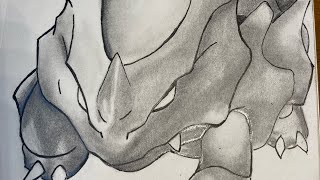 ASMR ANIME ART RHYHORN  Pokémon   Tzunami Drawingz [upl. by Eednil]