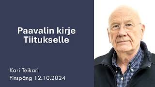 Paavalin kirje Tiitukselle  Kari Teikari  Finspång [upl. by Lyrac]