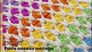 Punto mosaico marroquí colorido tejido a crochet  Tejiendo Perú [upl. by Kwon]