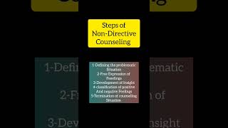 Steps of NonDirective counseling ugcnet ctet education [upl. by Nivart87]