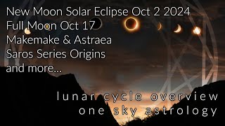 Lunar Cycle  Oct 2 2024 New Moon Solar Eclipse  Oct 17 Full Moon  Transits  Makemake amp Astraea [upl. by Woodson]