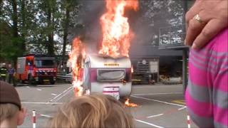 200ste video Demonstratie Caravanbrand bij open dag Brandweer GroningenStad [upl. by Concettina]