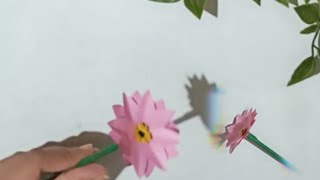 Paper Flower Stick Tutorial  DIY Floral Decor  Handmade Craft [upl. by Berta]