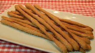 Receta fácil de Grisinis crujientes con harina de espelta rosquilletas o palitos de pan [upl. by Bigelow836]