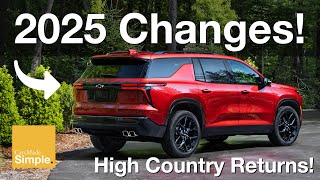 2025 Chevy Traverse Full Change List amp Pricing  High Country Trim More Expensive [upl. by Reham]