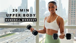 20 min Upper Body Dumbbell Workout Strength amp Tone🔥 [upl. by Cliffes285]