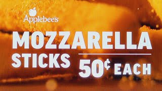 APPLEBEES GRILL amp BAR COMMERCIAL 2024  MOZZARELLA STICKS quot50 CENTS EACHquot  UNBELIEVABLE  EMF [upl. by Norina]