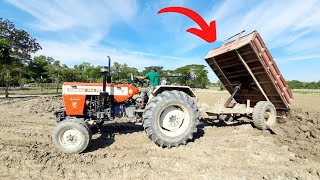 Swaraj 744 fe tractor unload in open field  tractor stunt in mud  tractor video  tractor [upl. by Medlin]