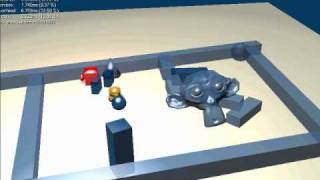 AI test  Simple Obstacle Avoidance without target Blender GE [upl. by Oyam]