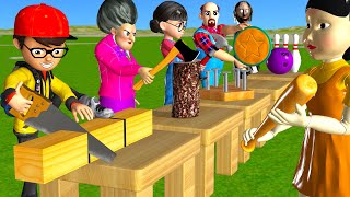 Scary Teacher 3D vs Squid Game Wooden Door Water Sprayer 5 Times Challenge Miss T vs Granny Loser [upl. by Quenna]