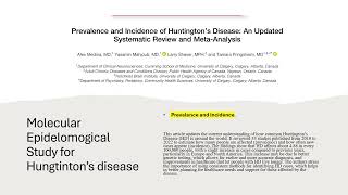 Study of Prevalence and Incidence of Huntingtons Disease [upl. by Yvette386]