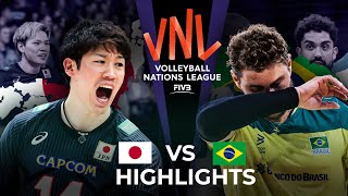 HISTORICAL MATCH  JAPAN vs BRAZIL  Mens VNL 2023 [upl. by Ahsinrats]