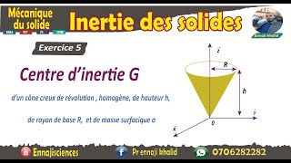 Masse et centre de masse dun cône creux de révolution Exercice 5 [upl. by Nosliw]